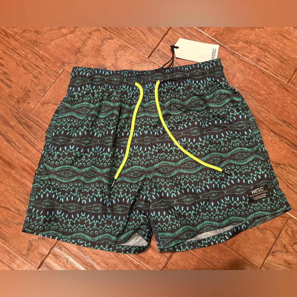NWT WESC Zach Deal Tie Dye Swim Trunks Size Small
